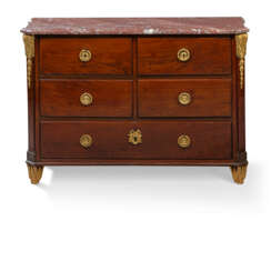 A LOUIS XVI ORMOLU-MOUNTED MAHOGANY COMMODE