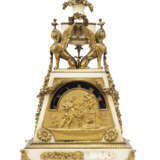 A LATE LOUIS XVI WHITE MARBLE AND BLUE ENAMEL STRIKING MANTEL CLOCK 'LE SACRIFICE A L'AMOUR' - фото 1