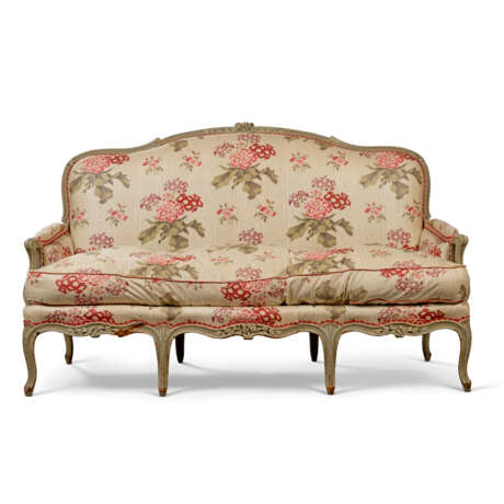 A SUITE OF LOUIS XV PALE-BLUE AND GREY-PAINTED SEAT FURNITURE - photo 2