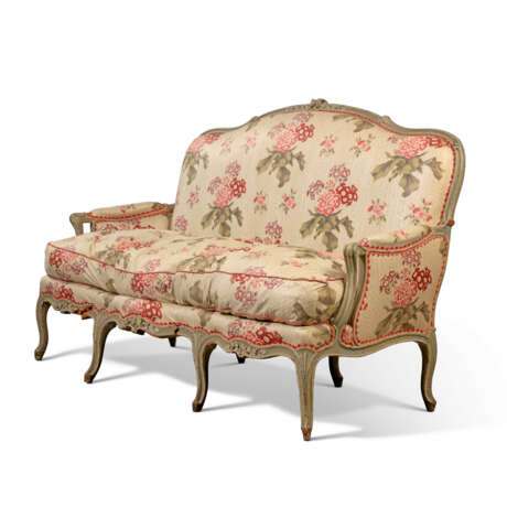 A SUITE OF LOUIS XV PALE-BLUE AND GREY-PAINTED SEAT FURNITURE - photo 6