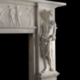 A GEORGE III WHITE MARBLE STATUARY CHIMNEYPIECE - photo 5