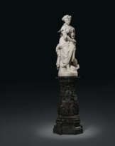 A WHITE MARBLE FIGURE OF ALLEGORY OF SPRING