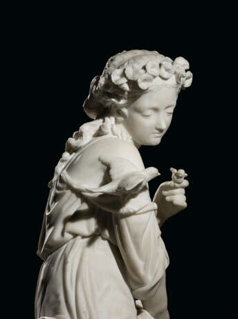 A WHITE MARBLE FIGURE OF ALLEGORY OF SPRING - photo 4
