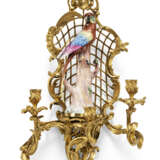 A PAIR OF FRENCH ORMOLU AND PORCELAIN THREE-BRANCH WALL-LIGHTS - photo 3