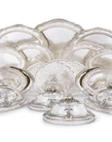 A GEORGE III AND GEORGE IV SILVER PART DINNER SERVICE