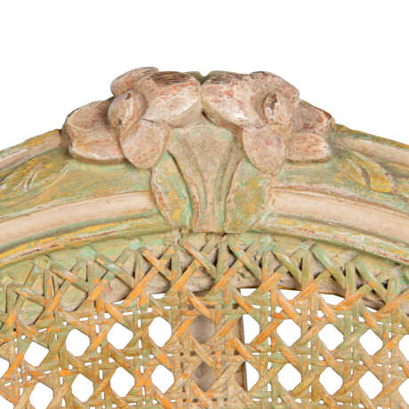 A SET OF TEN LOUIS XV CREAM, GREEN AND RED-PAINTED SEAT FURNITURE - photo 7