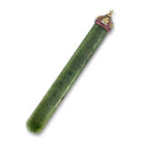 A JEWELLED GOLD-MOUNTED NEPHRITE PAPER KNIFE - photo 1