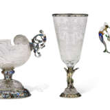 A GROUP OF THREE AUSTRIAN SILVER AND ENAMEL-MOUNTED ROCK CRYSTAL OBJECTS - photo 3