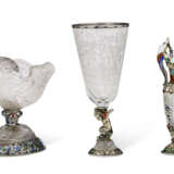 A GROUP OF THREE AUSTRIAN SILVER AND ENAMEL-MOUNTED ROCK CRYSTAL OBJECTS - photo 4
