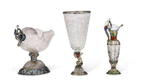 A GROUP OF THREE AUSTRIAN SILVER AND ENAMEL-MOUNTED ROCK CRYSTAL OBJECTS - photo 4