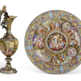 AN ASSEMBLED AUSTRIAN SILVER AND SILVER-GILT-MOUNTED ENAMEL EWER AND CHARGER - photo 2