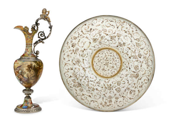 AN ASSEMBLED AUSTRIAN SILVER AND SILVER-GILT-MOUNTED ENAMEL EWER AND CHARGER - photo 4