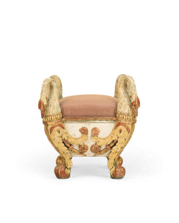 A PAIR OF NORTH ITALIAN POLYCHROME-PAINTED AND PARCEL-GILT STOOLS - photo 3