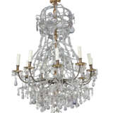 A LOUIS XIV STYLE GILTWOOD, ORMOLU, CUT AND MOLDED GLASS AND ROCK CRYSTAL TEN-LIGHT ‘EN LACÉ’ CHANDELIER - фото 2