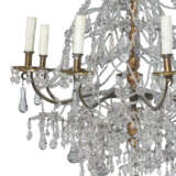 A LOUIS XIV STYLE GILTWOOD, ORMOLU, CUT AND MOLDED GLASS AND ROCK CRYSTAL TEN-LIGHT ‘EN LACÉ’ CHANDELIER - фото 3