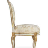 A NEAR PAIR OF LOUIS XVI WHITE-PAINTED AND PARCEL-GILT CHAISES - photo 6