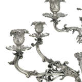 A LARGE VICTORIAN SILVER TEN-LIGHT CANDELABRUM - фото 2