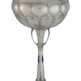 A GERMAN HARDSTONE-MOUNTED SILVER CUP AND COVER - photo 1