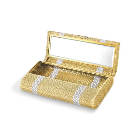 VAN CLEEF & ARPELS GOLD AND DIAMOND EVENING BAG AND COMPACT - Foto 5