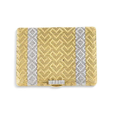 VAN CLEEF & ARPELS GOLD AND DIAMOND EVENING BAG AND COMPACT - Foto 6