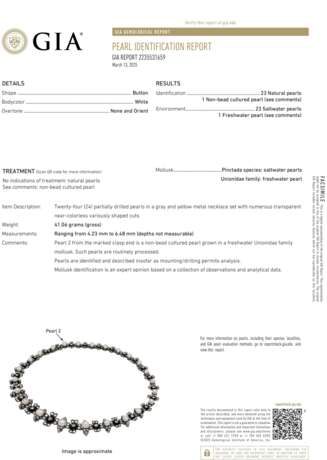 NATURAL AND CULTURED PEARL AND DIAMOND NECKLACE - фото 3