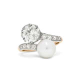 ANTIQUE DIAMOND AND NATURAL PEARL RING - фото 5
