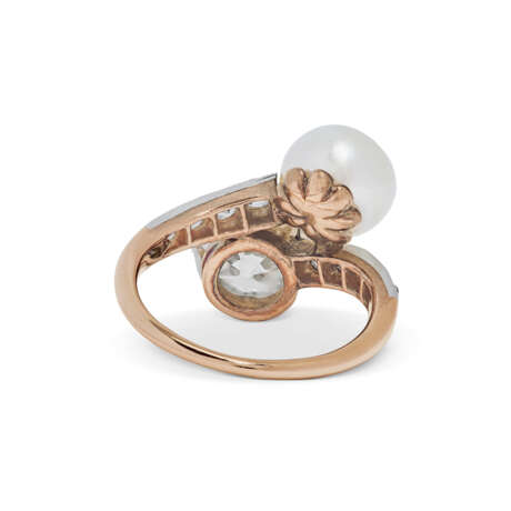 ANTIQUE DIAMOND AND NATURAL PEARL RING - фото 6