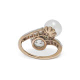 ANTIQUE DIAMOND AND NATURAL PEARL RING - фото 6