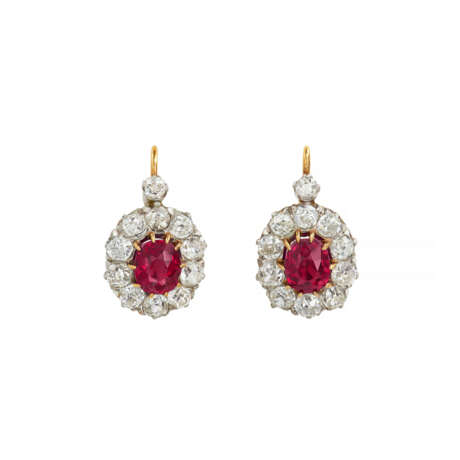ANTIQUE RUBY AND DIAMOND EARRINGS - photo 1