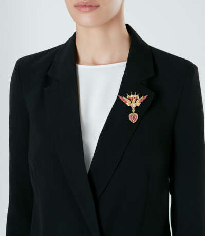 ANTIQUE RUBY AND DIAMOND BROOCH LOCKET - photo 2