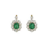 ANTIQUE EMERALD AND DIAMOND EARRINGS - photo 1