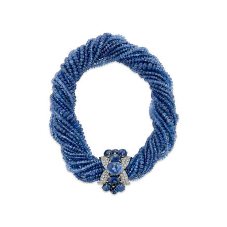 SAPPHIRE AND DIAMOND TORSADE NECKLACE - photo 1