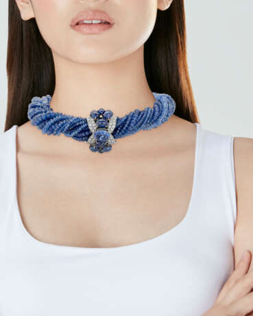 SAPPHIRE AND DIAMOND TORSADE NECKLACE - photo 2