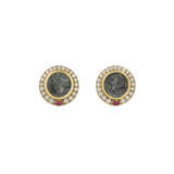 BULGARI COIN, DIAMOND AND RUBY ‘MONETE’ EARRINGS - photo 1