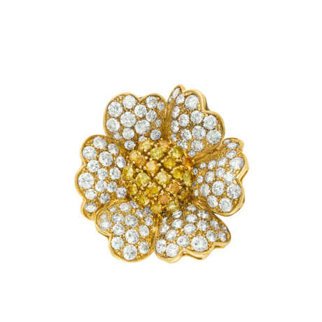 SET OF COLORED DIAMOND AND DIAMOND FLOWER JEWELRY - photo 5