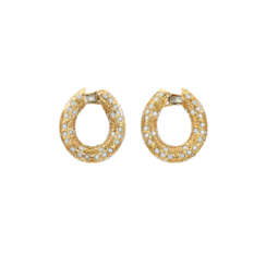 VAN CLEEF & ARPELS DIAMOND AND GOLD HOOP EARRINGS
