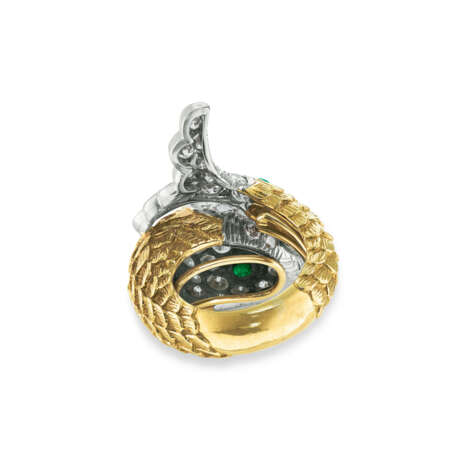 DAVID WEBB EMERALD AND DIAMOND FISH RING - фото 4