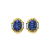 DAVID WEBB LAPIS LAZULI AND DIAMOND EARRINGS - photo 1