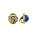 DAVID WEBB LAPIS LAZULI AND DIAMOND EARRINGS - photo 3