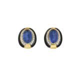 DAVID WEBB SAPPHIRE, DIAMOND AND ENAMEL EARRINGS - photo 1