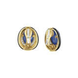DAVID WEBB SAPPHIRE, DIAMOND AND ENAMEL EARRINGS - photo 3