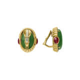 DAVID WEBB JADE, DIAMOND AND RUBY EARRINGS - Foto 3