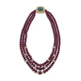 DAVID WEBB RUBY, EMERALD AND DIAMOND NECKLACE - фото 1