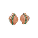 DAVID WEBB SET OF CORAL, EMERALD AND DIAMOND JEWELRY - Foto 5