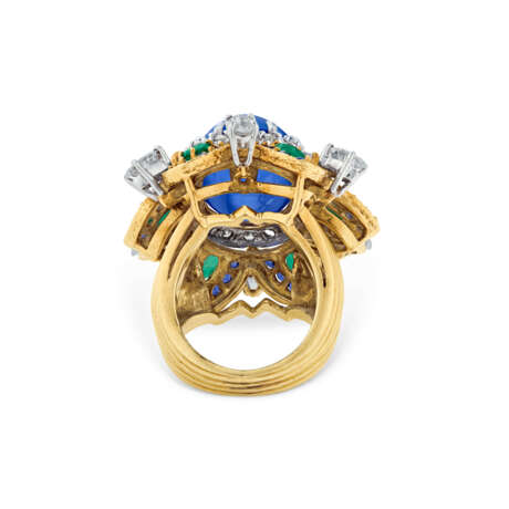 SAPPHIRE, EMERALD AND DIAMOND RING - photo 4