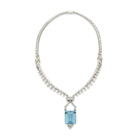 SUITE OF AQUAMARINE AND DIAMOND JEWELRY - photo 3