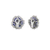 VAN CLEEF & ARPELS SAPPHIRE AND DIAMOND 'CAMELLIA' EARRINGS - photo 3