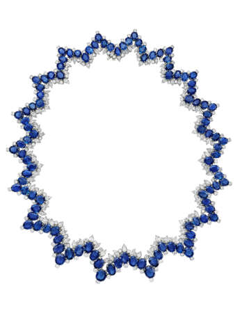 SAPPHIRE AND DIAMOND NECKLACE - photo 1