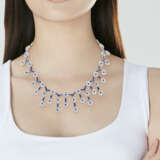 JEAN VITAU SAPPHIRE AND DIAMOND NECKLACE - photo 2