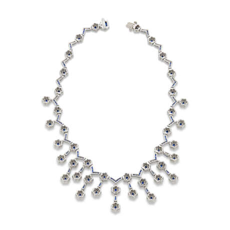 JEAN VITAU SAPPHIRE AND DIAMOND NECKLACE - photo 3